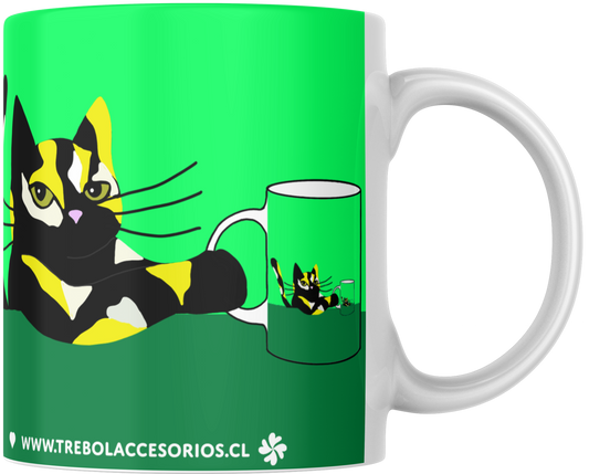 Mug Gatocentrico Verde Calico